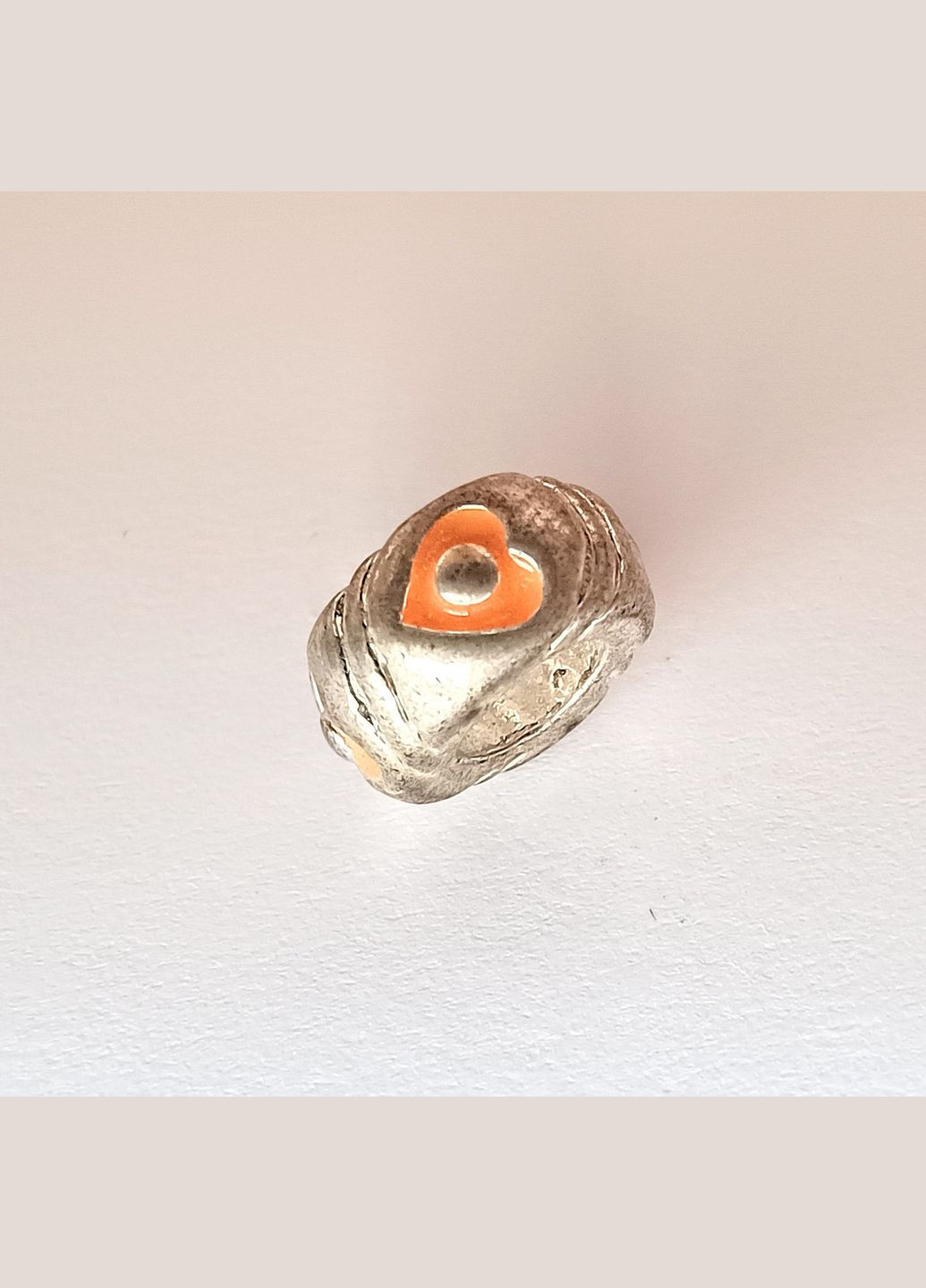 Бусина Плоская сердце в стиле Пандора Состаренный оранжевая эмаль 10 мм x 5 мм Finding (338434490)