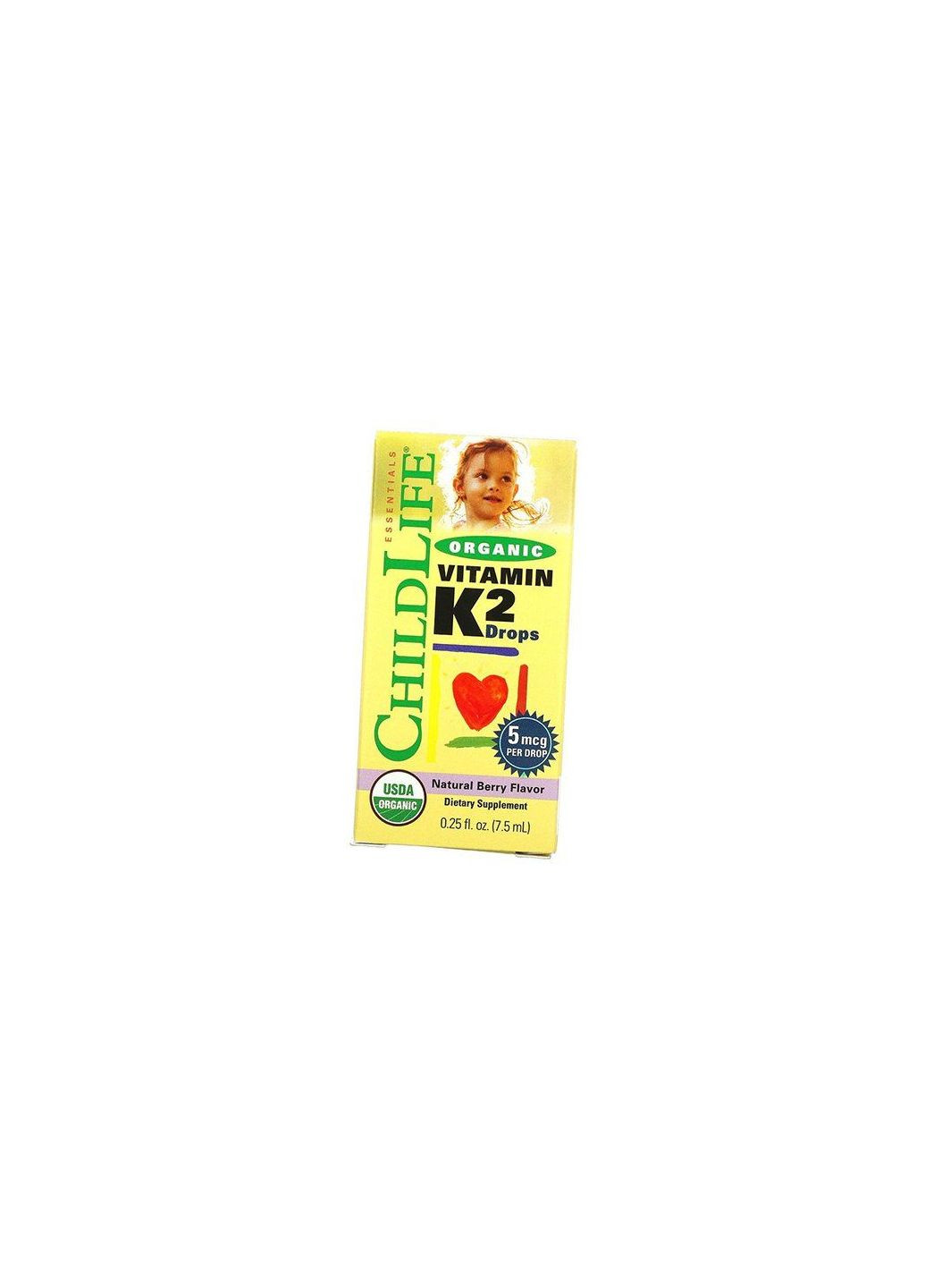 Органический Витамин К2 для детей, Organic Vitamin K2,, Organic Vitamin K2 7,5мл Ягода (36514003) ChildLife (293254705)