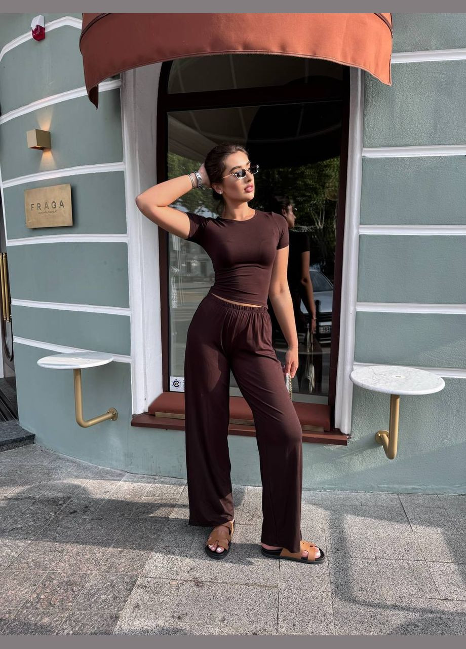 Женский костюм топ и брюки палаццо MonCher (341126483)