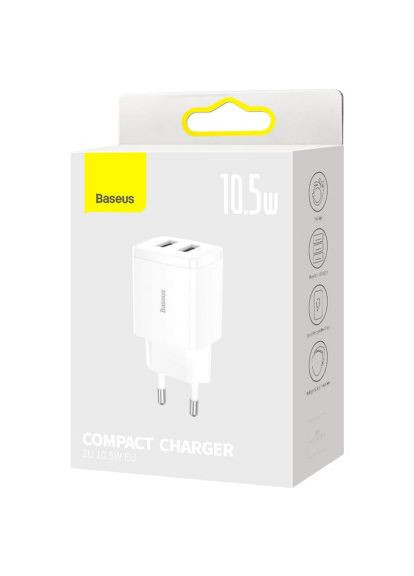 Зарядное устройство для (CCXJ010202) Baseus Compact Charger 2U White (369879758)