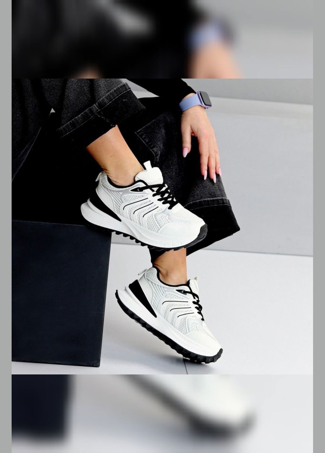 Жіночі білі спортивні весна літо з чорною підошвою для активного відпочинку Viki кросівки білі літо (323958210)