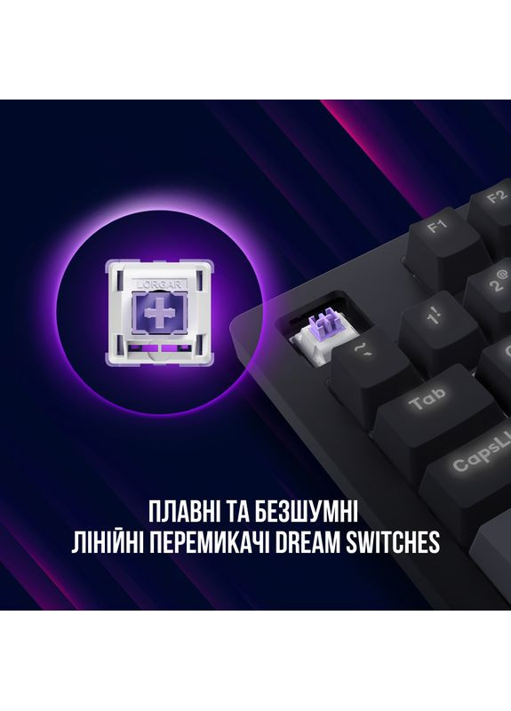 Клавиатура Azar 514 RGB EN/RU Gaming White (LRG-GK514W-UA) LORGAR (323094543)