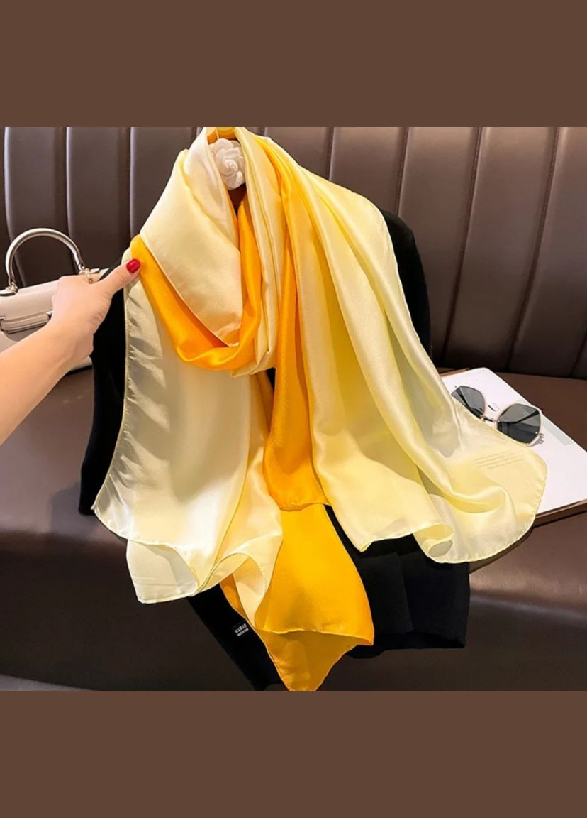Шовковий шарф палантин Градієнт золотистий No Brand (327419591)
