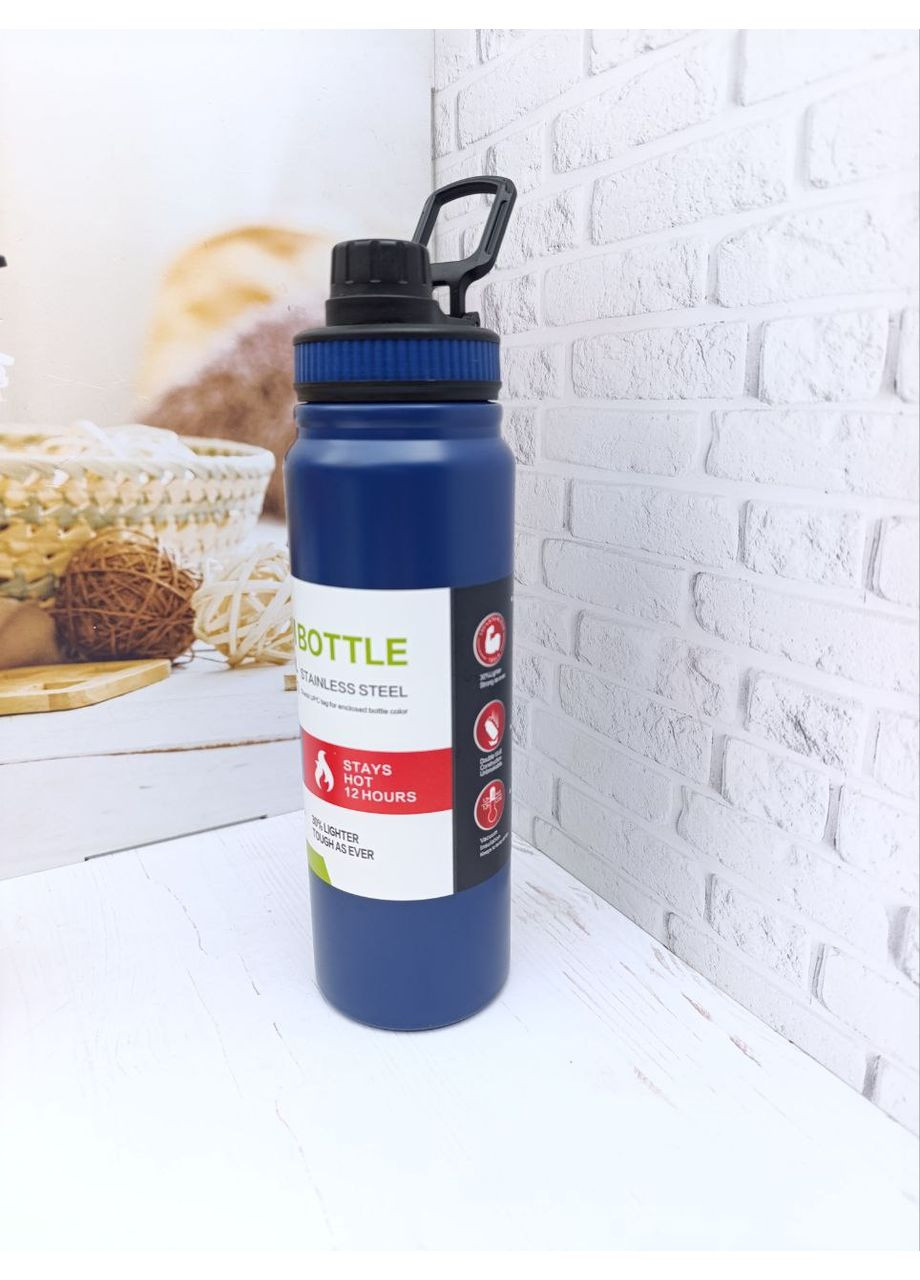 Термопляшка 80624 з нержавіючої сталі 800 мл Синій SNT (361963299)