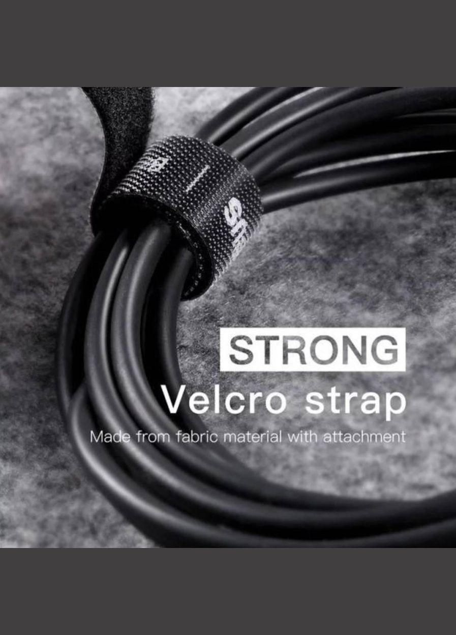 Хомут лента стяжка липучка для фиксации проводов 5м Черный Baseus (317297344)