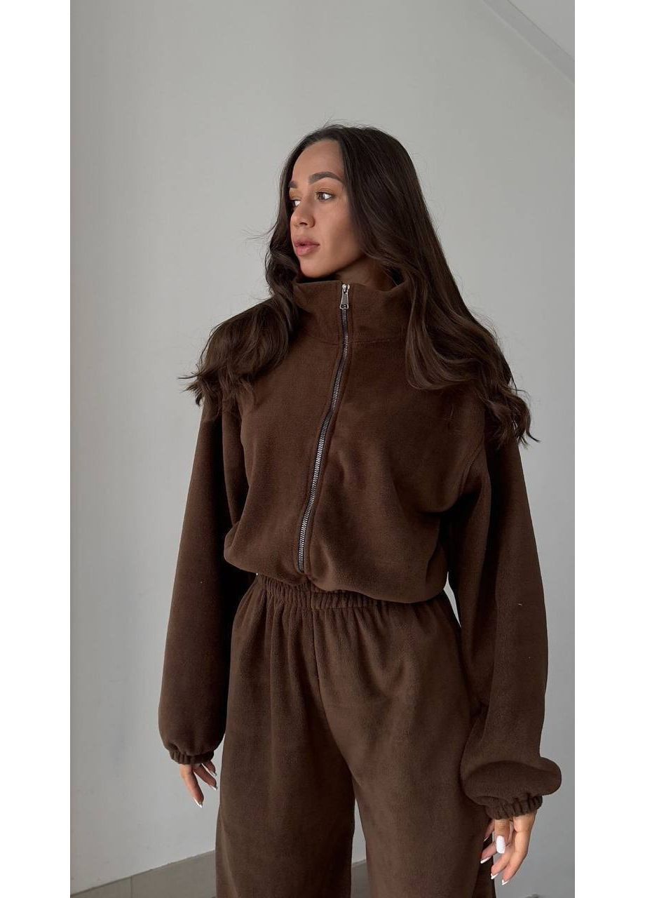 Теплий комбінезон із полар-флісу — ЗАМІРИ В ОПИСІ DK/DL Мода без кордонів комбінезон-брюки однотонний коричневий повсякденний фліс