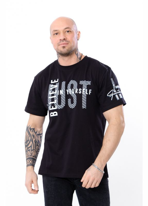 Чорна футболка чоловіча (p-8016) з коротким рукавом Носи своє