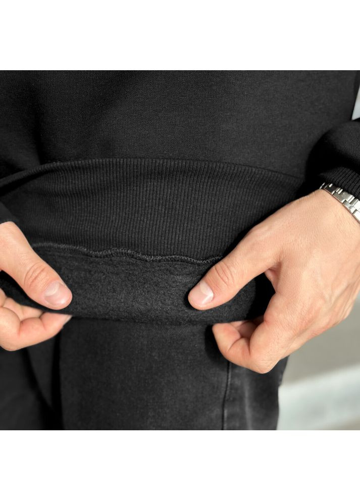 Чорний світшот apex чорний Pobedov однотонний без декору (284119291)