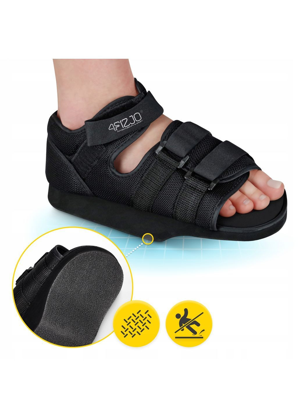 Обувь Барука послеоперационная MED с разгрузкой переднего отдела Size M Black (P-5905973407243) 4FIZJO (372925196)