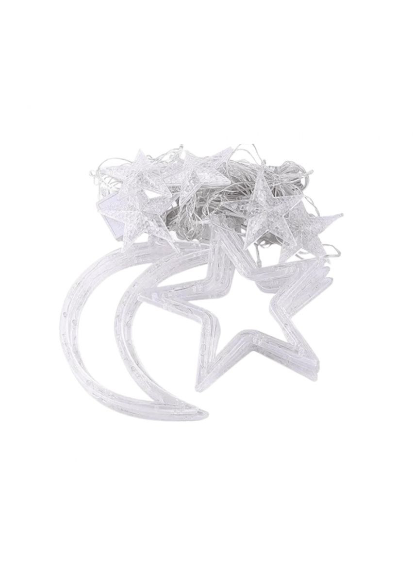 Гирлянда-штора Луна и звезды размер 3*0,9 м 12 фигур, мультиколор GarlandoPro 17333057ML No Brand (358885662)