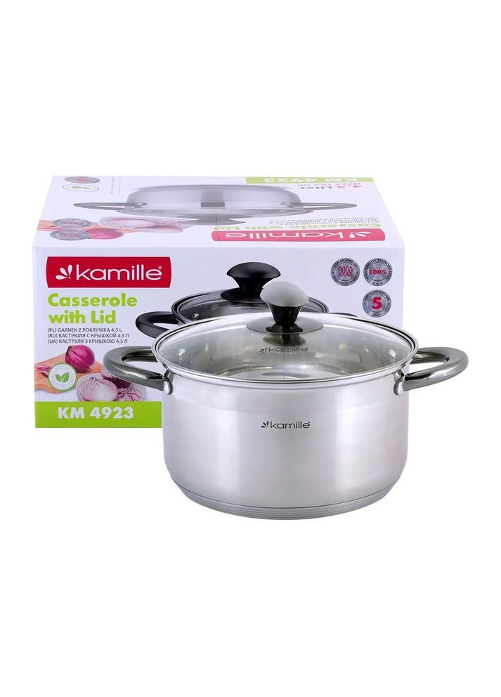 Кастрюля с крышкой 4,5л KM4923 Kamille (316617850)