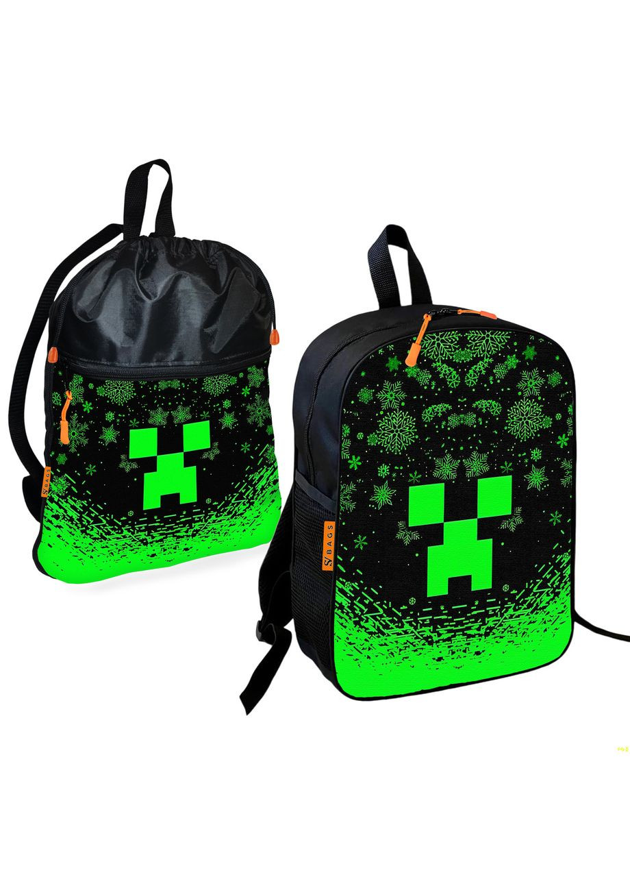 Школьный рюкзак детский Minecraft + Сумка для обуви спортивной формы рюкзак-мешок для мальчика (1943) No Brand (328693464)