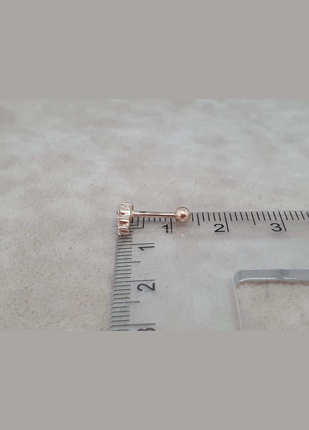 Золота сережка для пірсингу хеліксу з фіанітами. З40001ШТ Ірій (322196491)