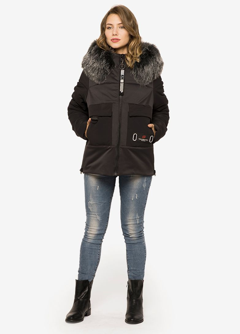 Чорна куртка зимова Modniy OAZIS