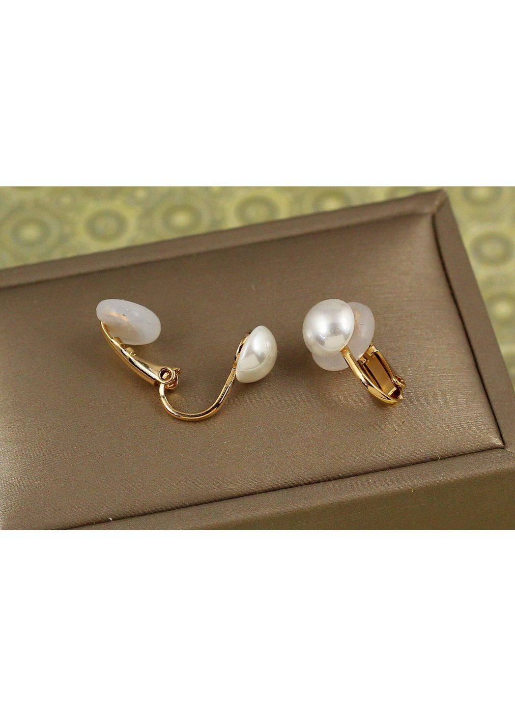 Сережки кліпси половинка перлини 1,6 см золотисті love-shopping Xuping Jewelry (354655722)