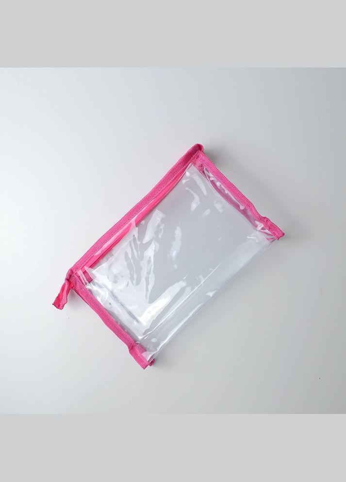 Прозрачная косметичка трапеция 23x18x5 см (Розовый) Organize (264205680)
