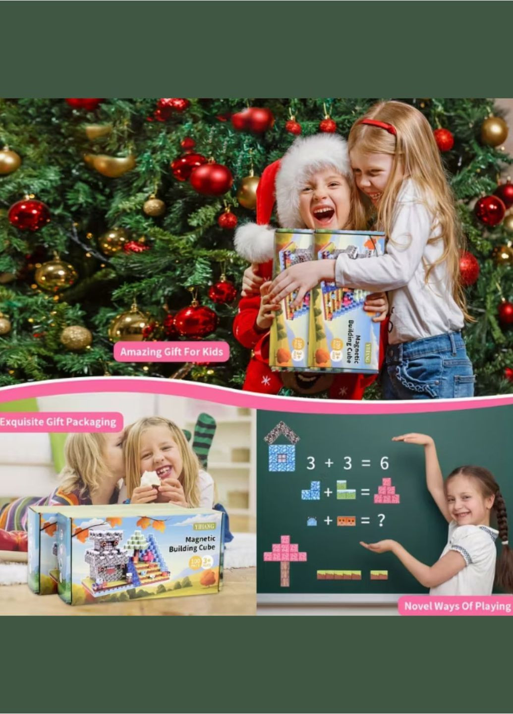 Магнитный конструктор Рождественский набор из 100 шт, от 3 лет China (364191533)