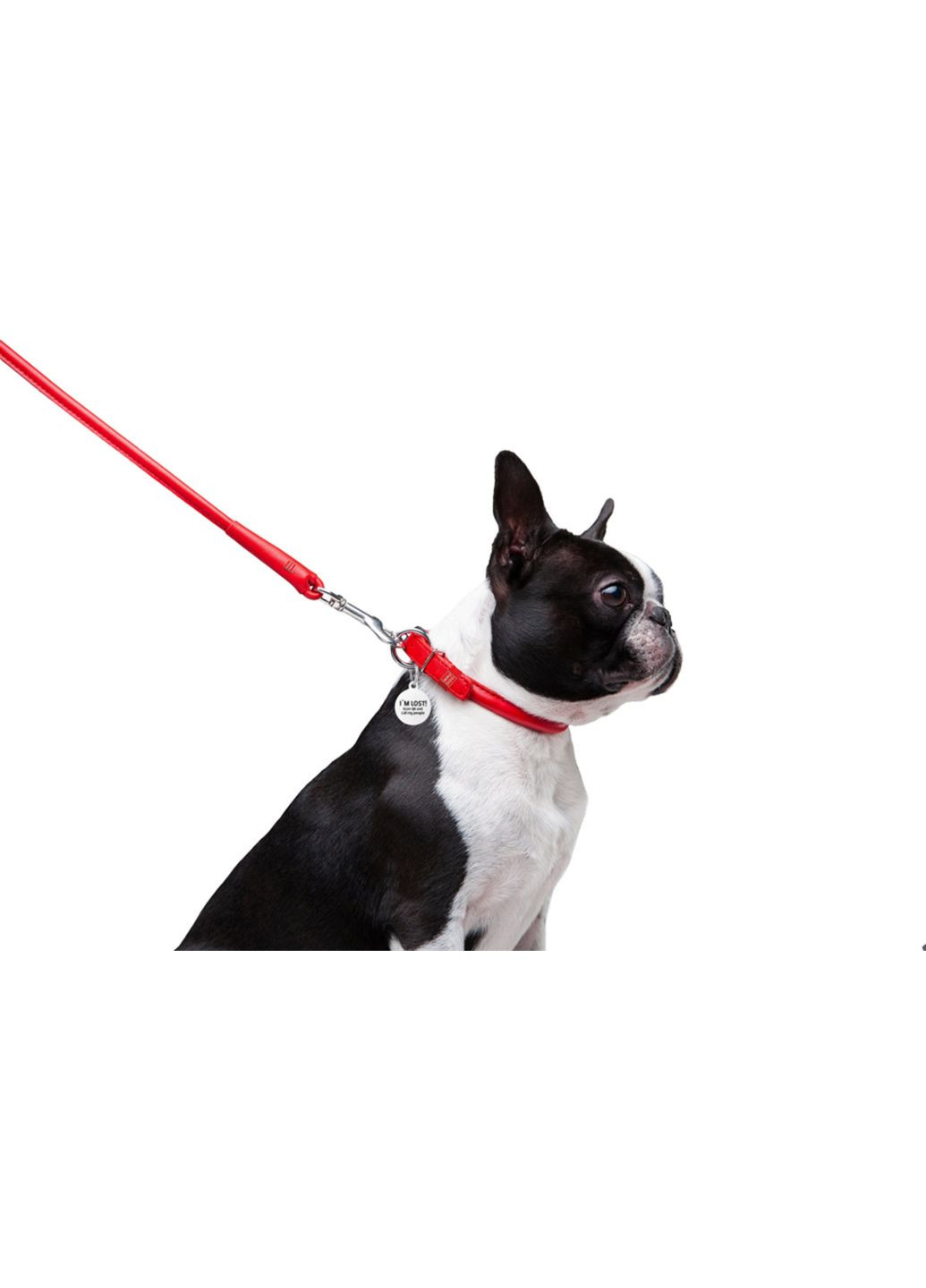 Повідець для собак шкіряний Glamour Круглий Д 8 мм Д 122 см червоний WAUDOG (364749696)