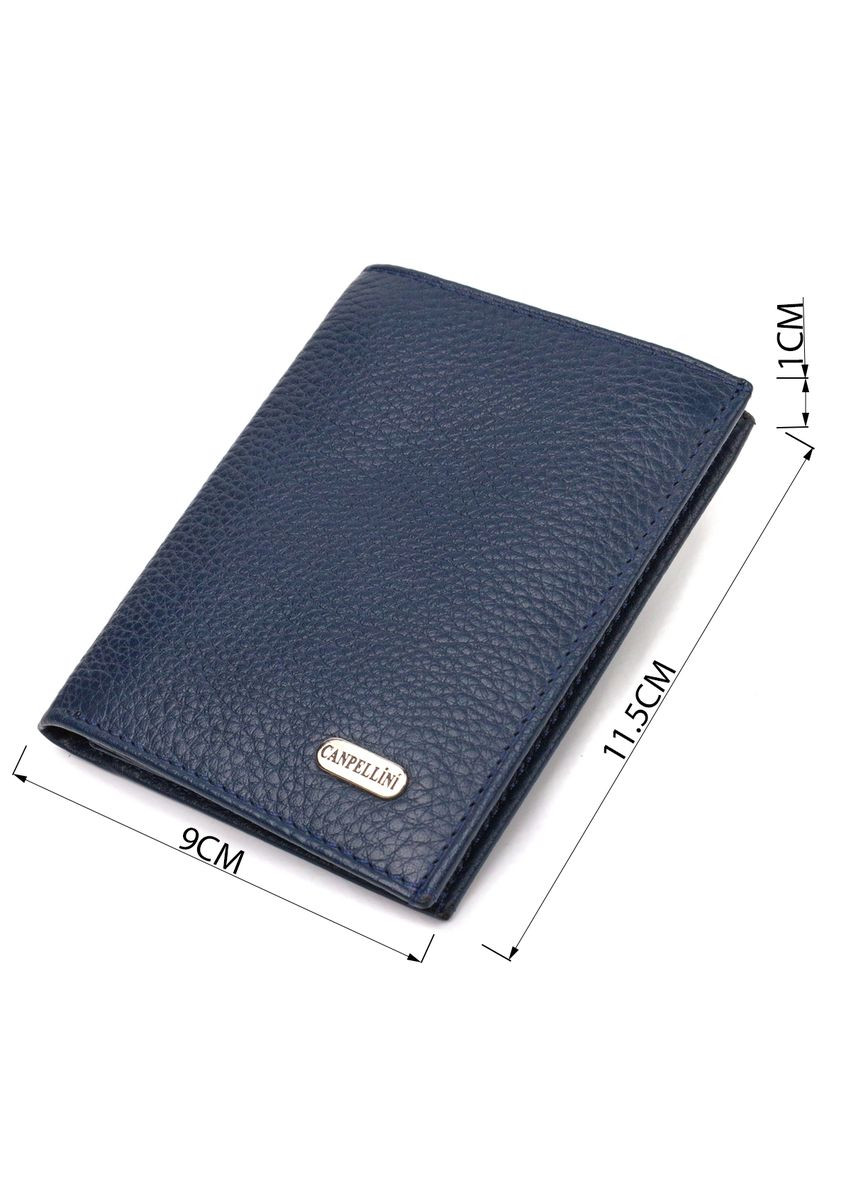 Мужской компактный кошелек из натуральной кожи флотар 21872 Синий Canpellini (331908221)