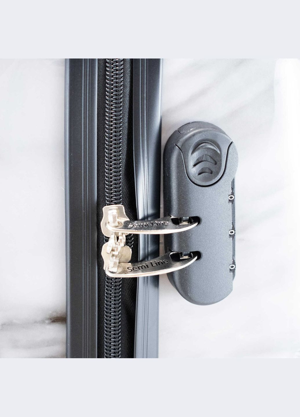 Чемодан большой 28" (L) Polycarbonate/ABS-Plastic White Marble (T5731-3) Semi Line (338182371)