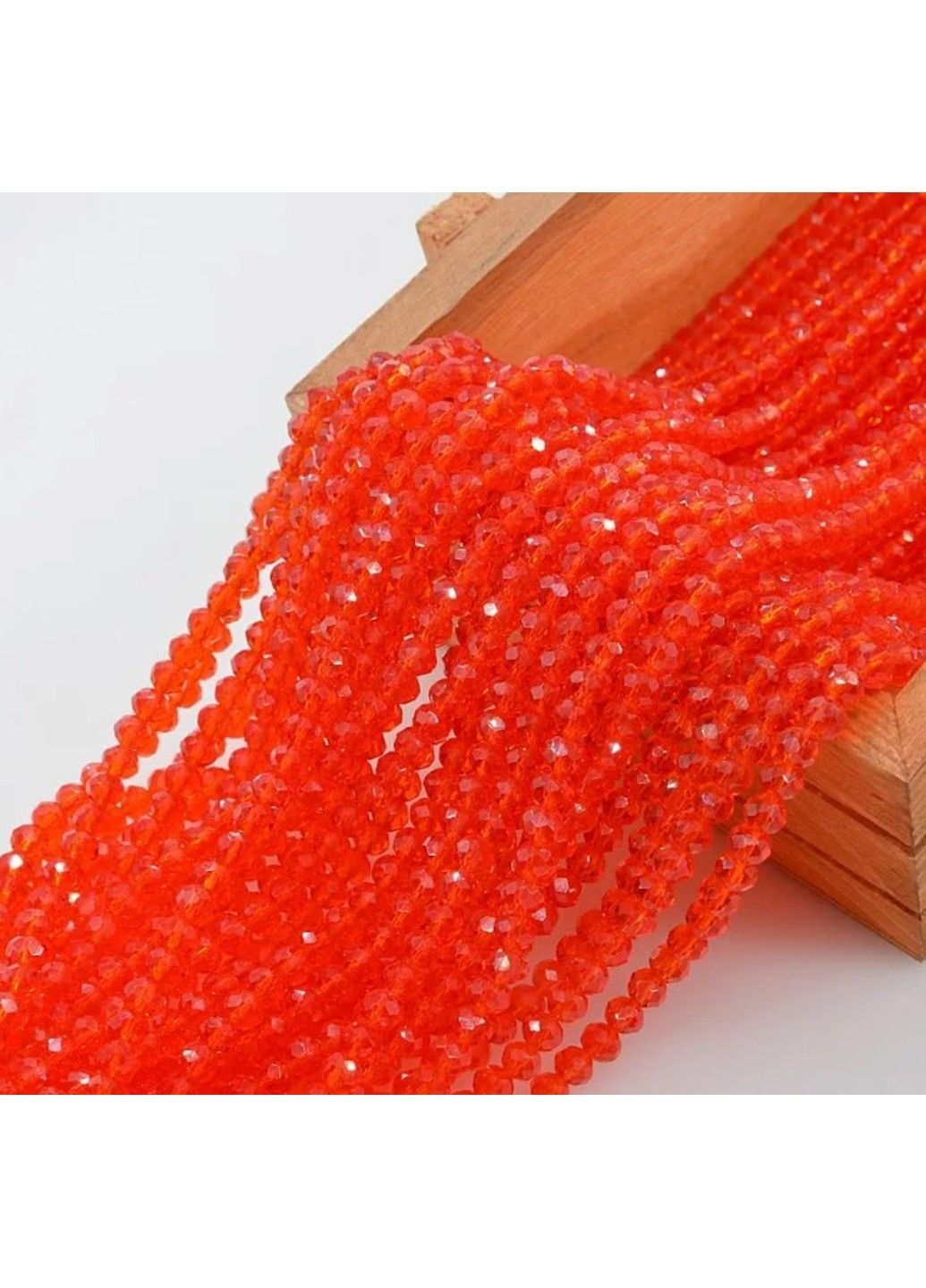 Бусина Рондель 4*3 мм, колір помаранчевий АВ 1-нитка ≈125-135 шт No Brand (303138610)