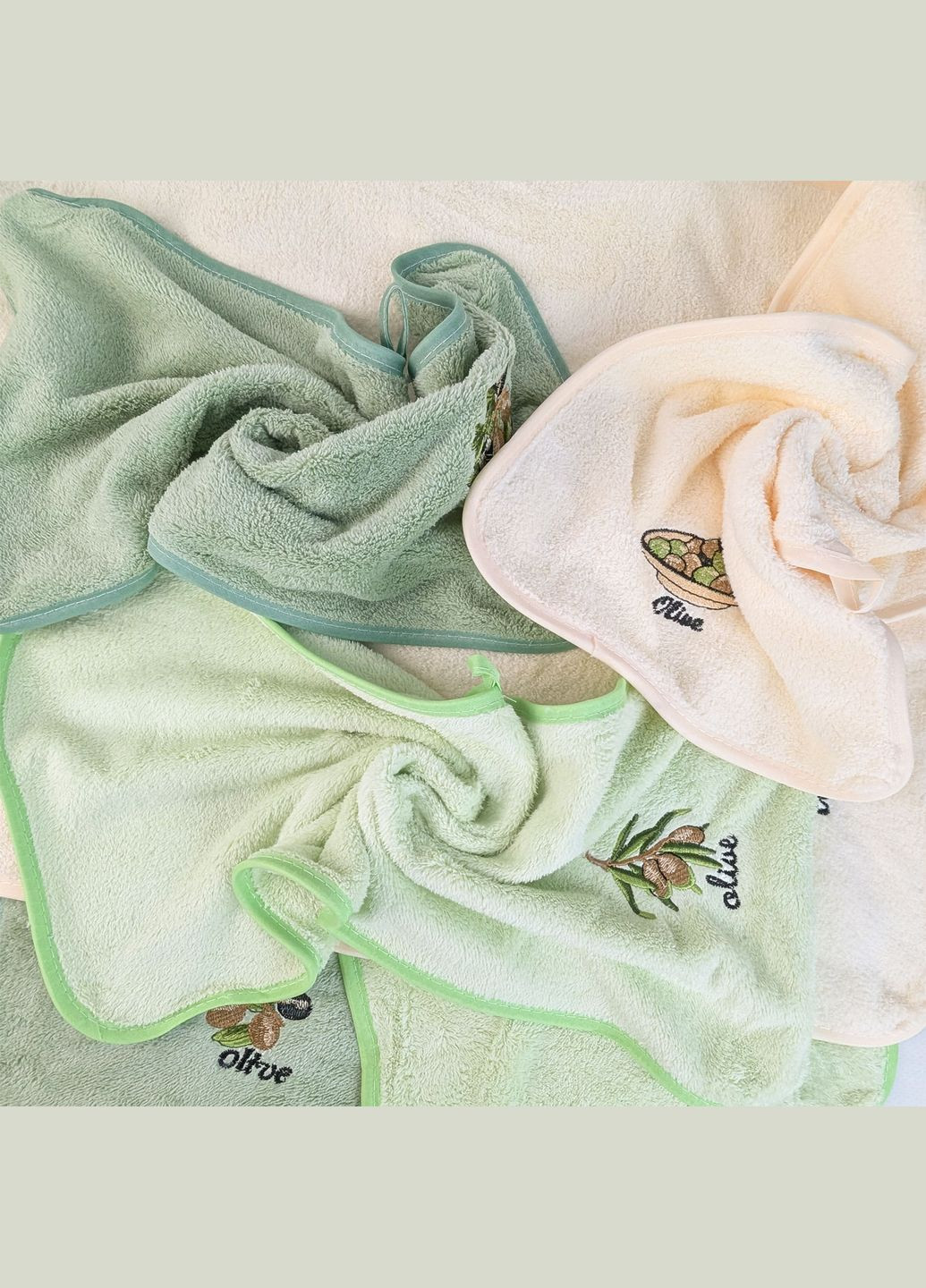 Набір кухонних рушників 4 шт 24x48 см Олива HomeBrand (373293982)