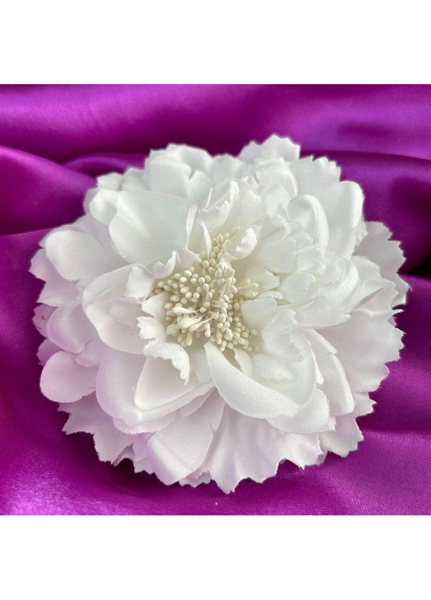 Брошь цветок хризантема 11 см, ткань - белый Plus-plus (352743599)