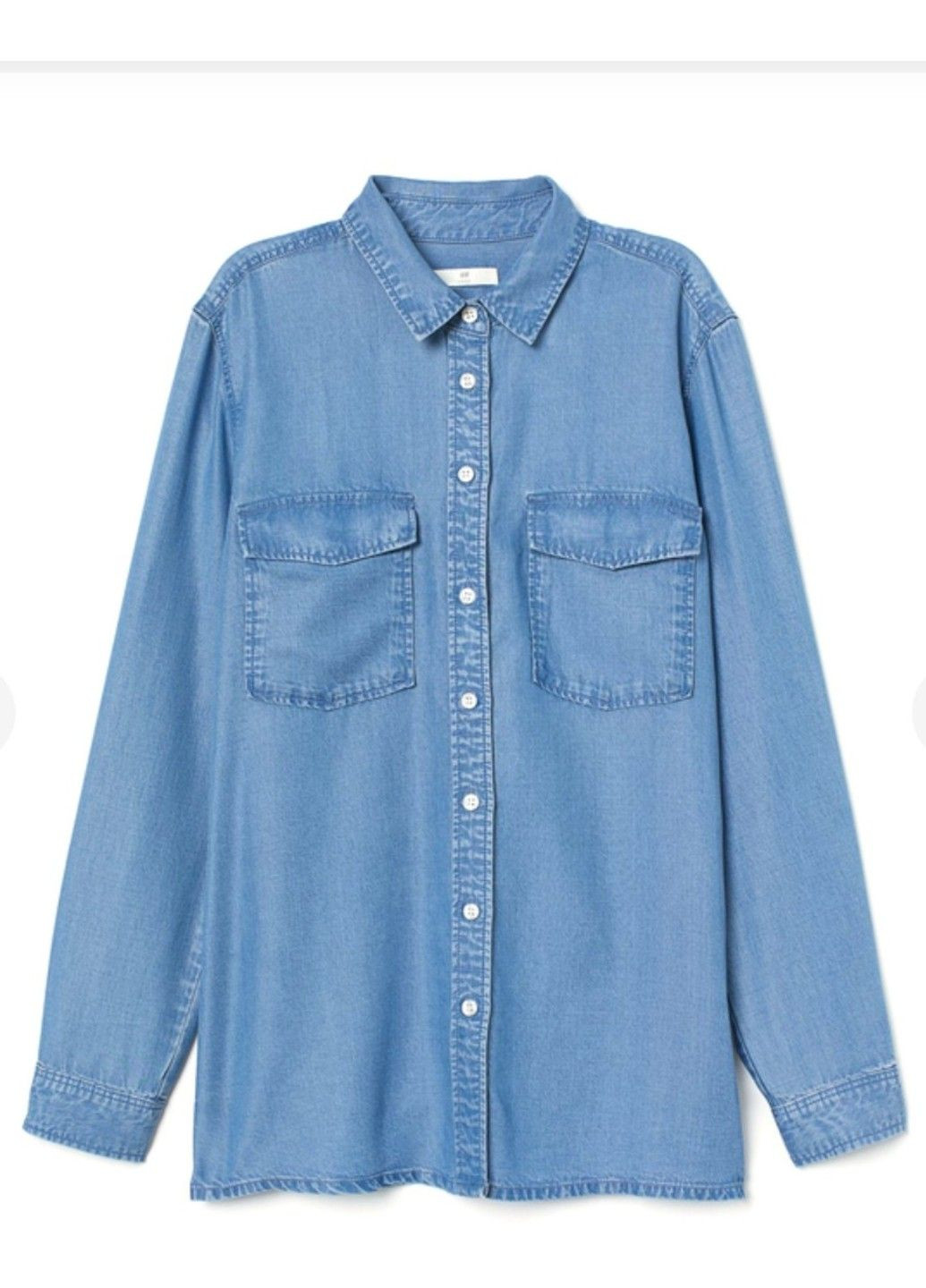 Жіноча джинсова сорочка Н&М (58371) ХS Синій H&M (337498889)