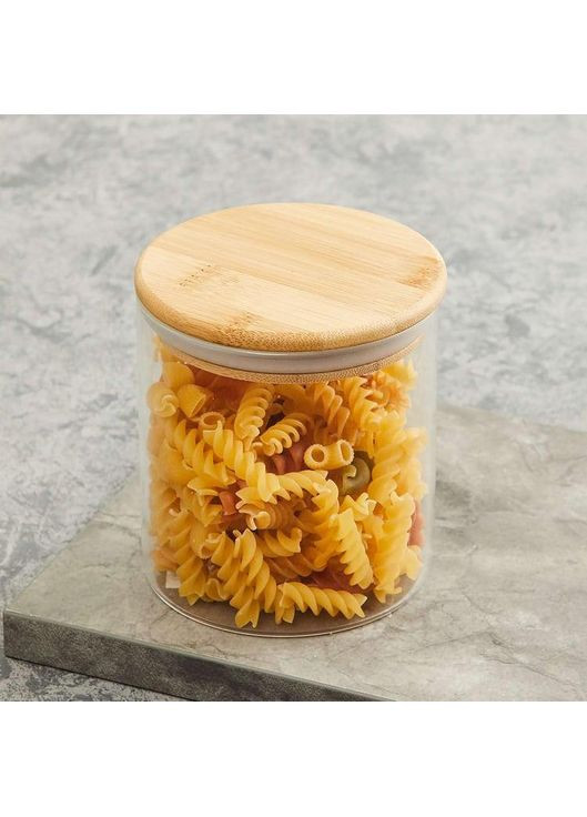 Скляний контейнер з бамбуковою кришкою "Orbita" 10x12 см (0,9 л) Stenson (366434997)