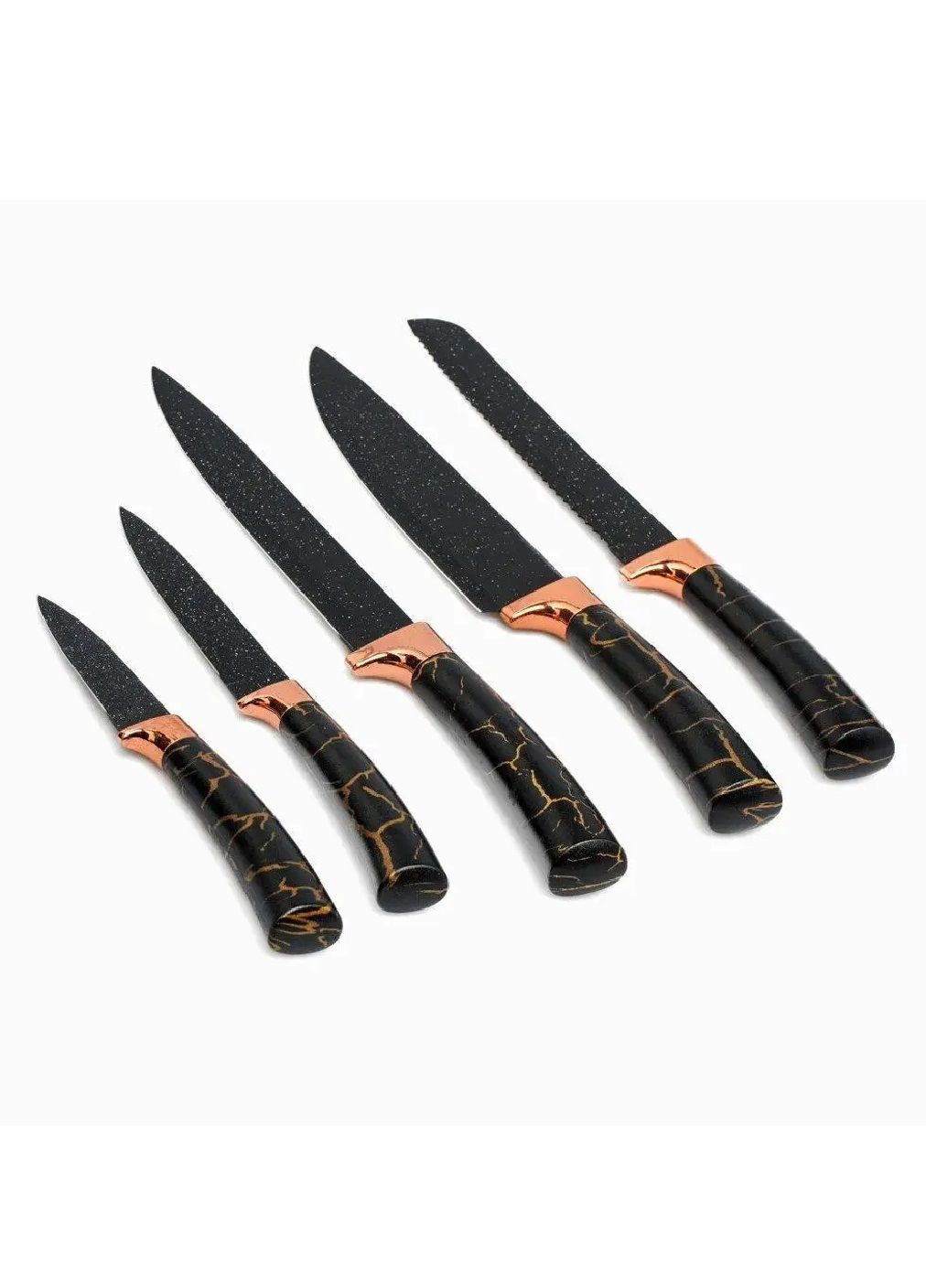 Настольный набор кухонных принадлежностей ножей с подставкой разделочной доской 19 предметов (480875-Prob) Черный Unbranded (346389810)