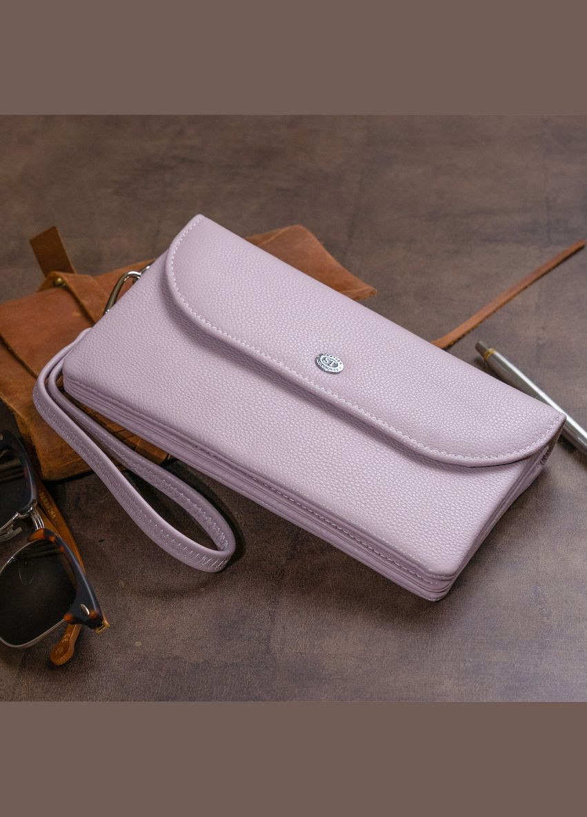 Клатч из кожи женский 19322 Лиловый st leather (298568636)