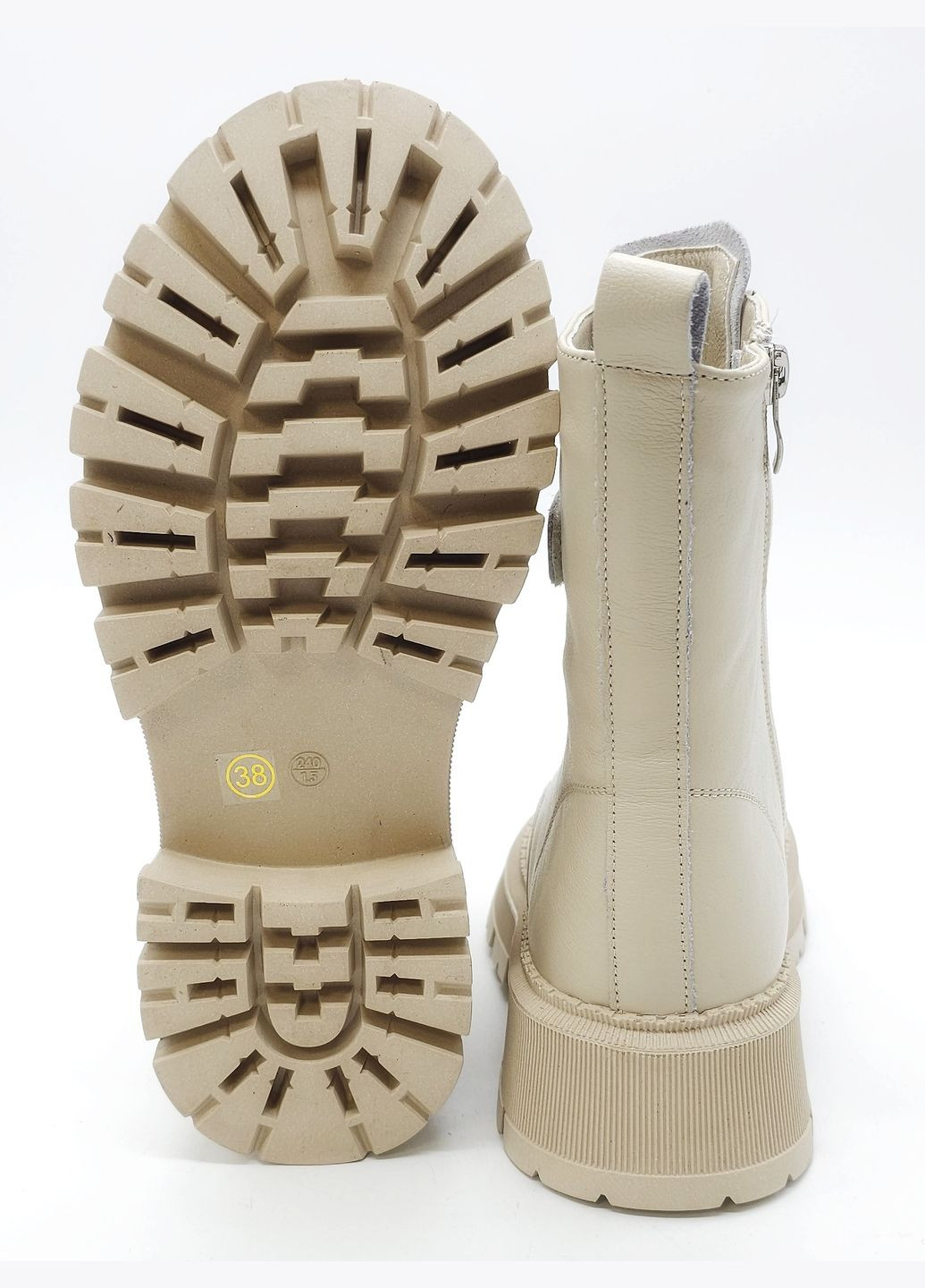 Осенние женские ботинки зимние молочные кожаные l-16-23 23 см (р) Lonza