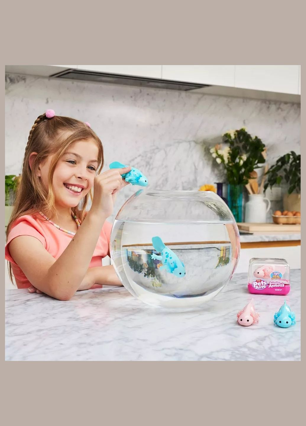 Интерактивная игрушка Аксолотль розовый (9556A) Pets & Robo Alive (326805922)