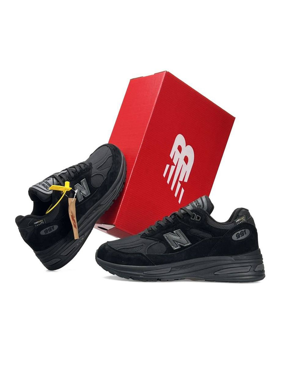 Чорні Осінні кросівки чоловічі new balance No Brand 991v2 All Black