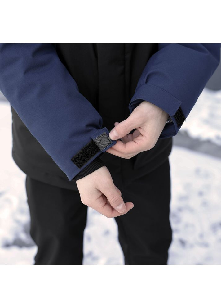 Темно-синя зимня парка navy чорно-синій Pobedov