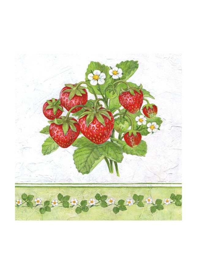 Декупажні серветки "Полуниця" 33х33см 18,5г/м2 20шт Ambiente (364193764)