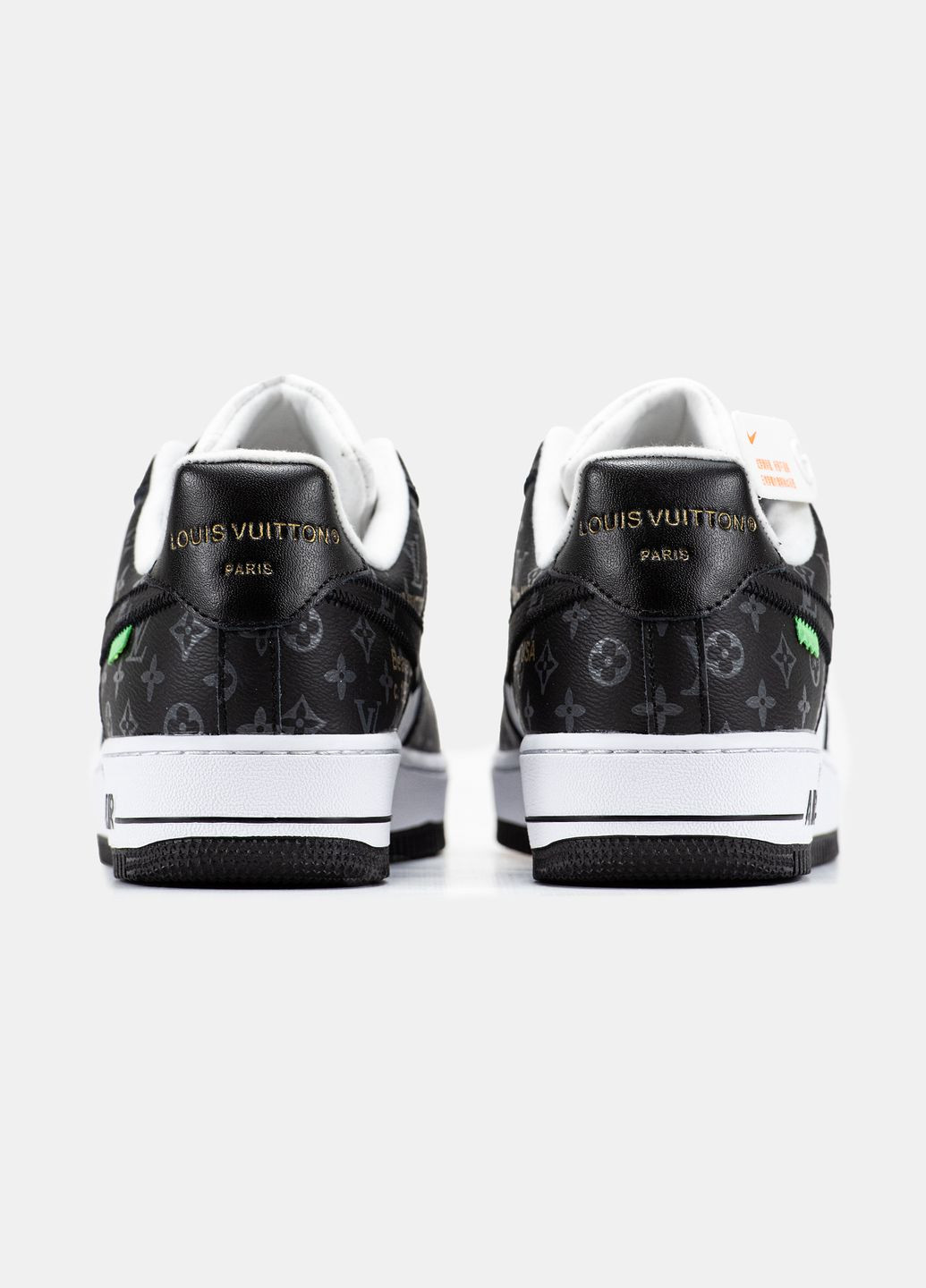 Кроссовки женские и мужские Nike Air Force 1 x Louis Vuitton black white | Найк Аир Форс 1 черно-белые No Brand чёрно-белые демисезоны (315683556)