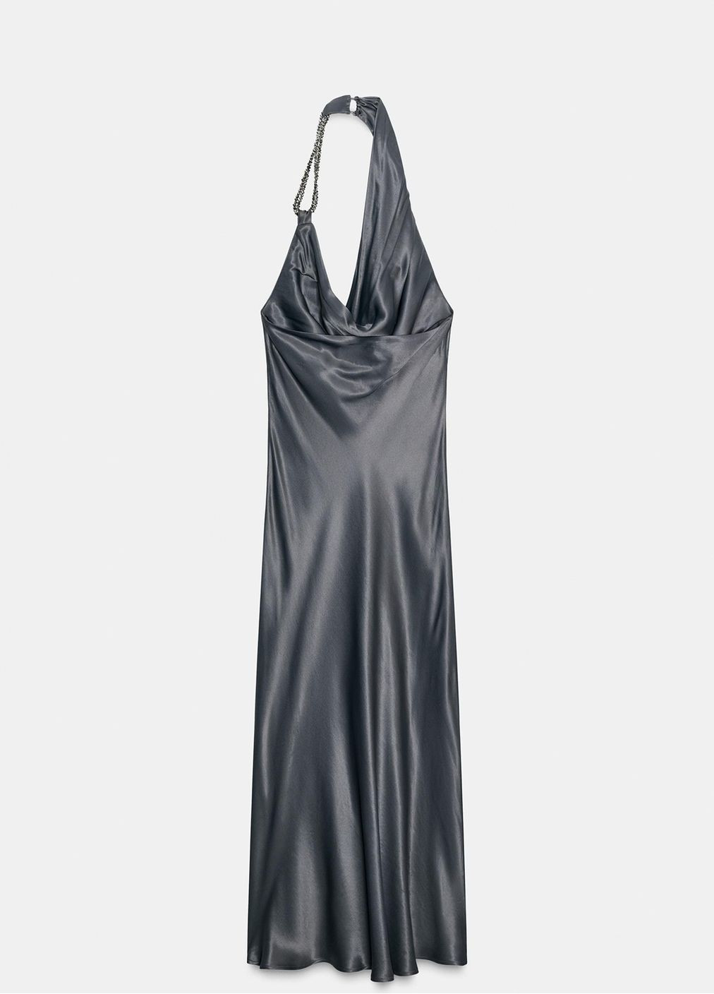 Графитовое платье Zara однотонное