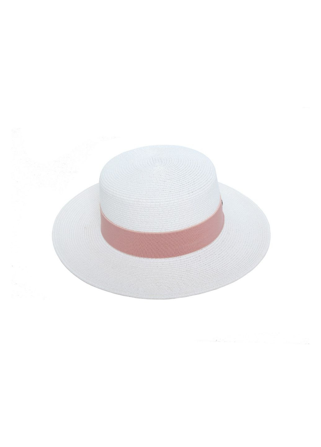 Шляпа канотье женская бумага белая ADELE LuckyLOOK 375-780 (289478417)