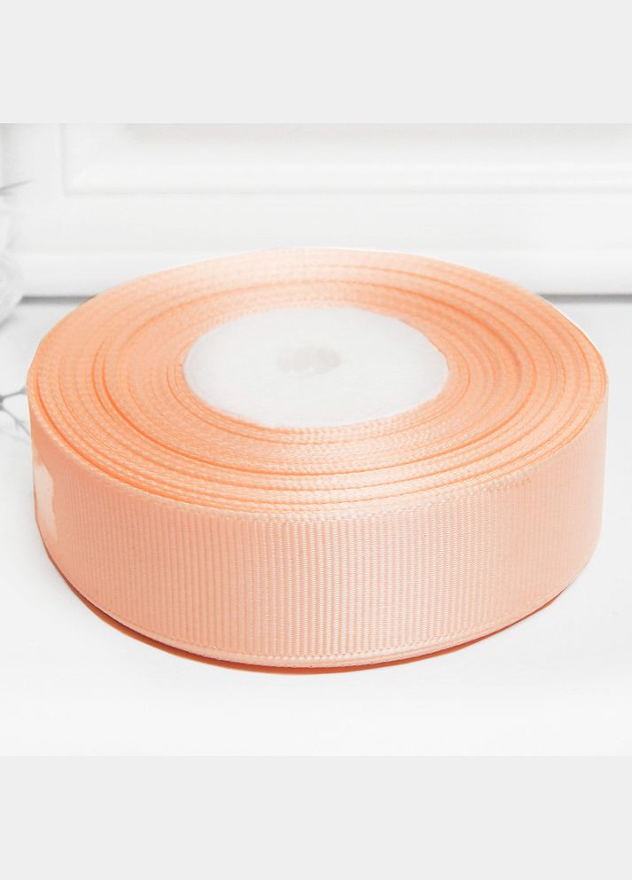 Лента репсовая однотонная, 2,5 см, персиковая No Brand (340485685)
