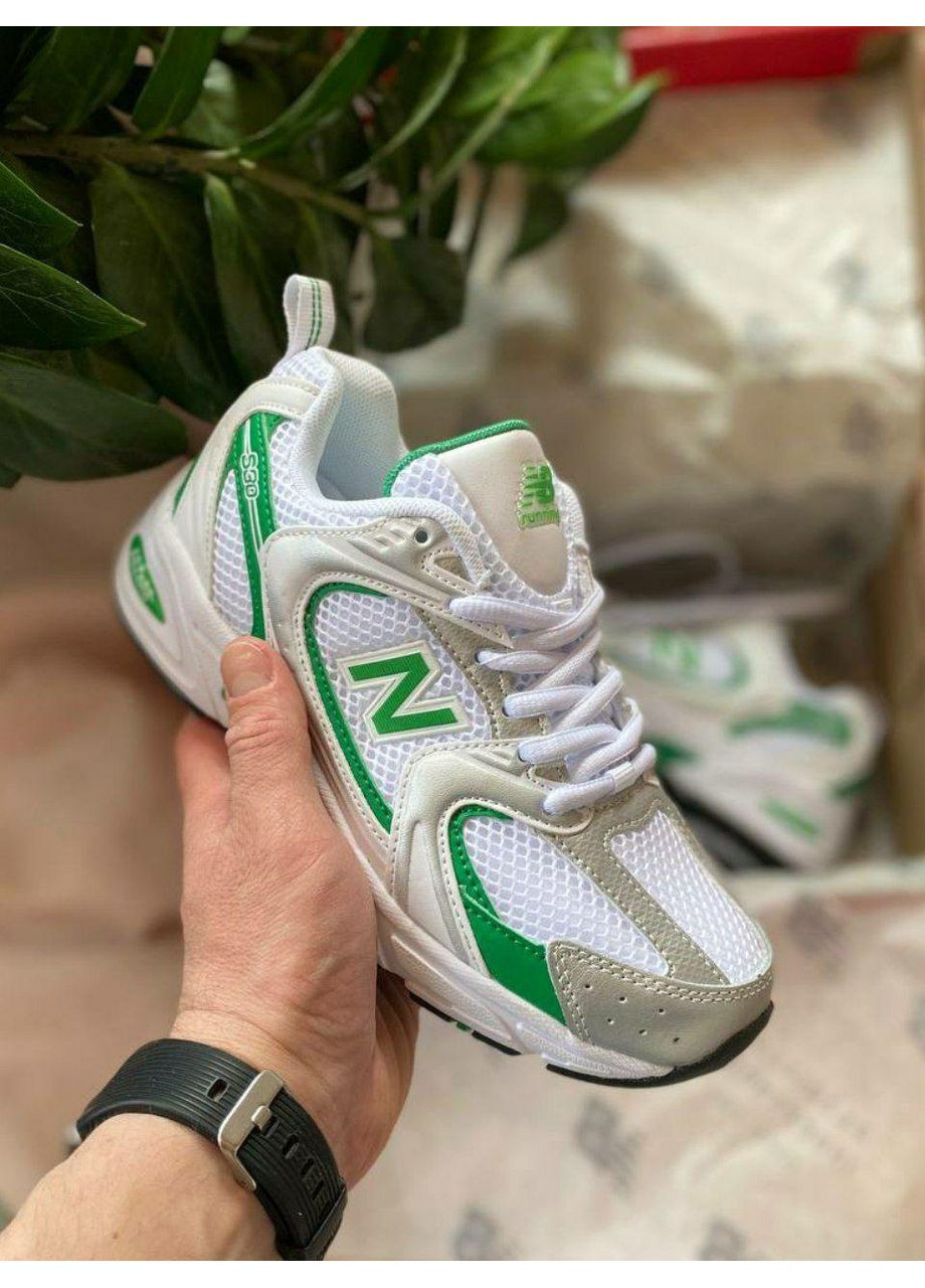 КРОСІВКИ ЖІНОЧІ NEW BALANCE 530 WHITE GREEN НЬЮ БЕЛАНС 530 No Brand сірі демісезони (367176779)