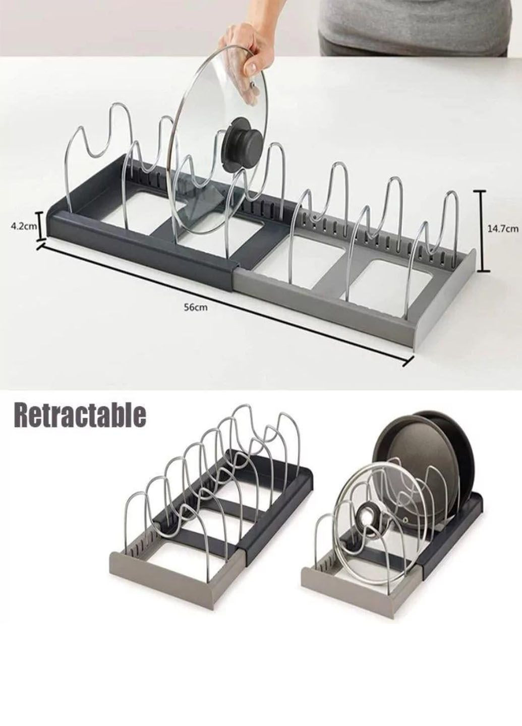 Органайзер для посуды раздвижной DISH RACK подставка держатель для хранения кухонных принадлежностей Good Idea (289352313)