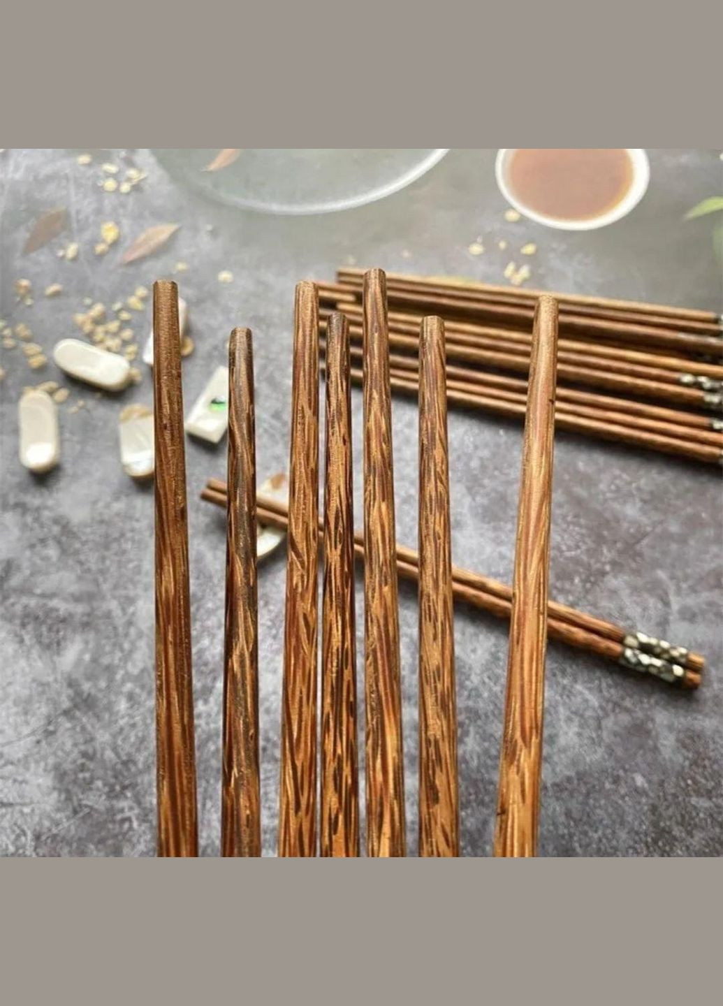 Набір китайських паличок з кокосового дерева з мушлями 2шт = 1 комплект No Brand (302546994)