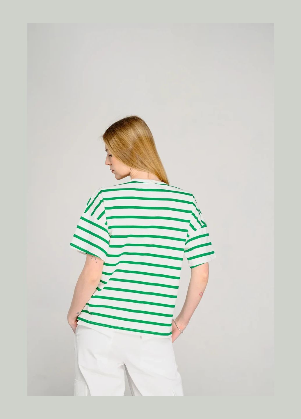 Комбінована всесезон жіноча футболка котонова зелена mkaz6442-2 Modna KAZKA