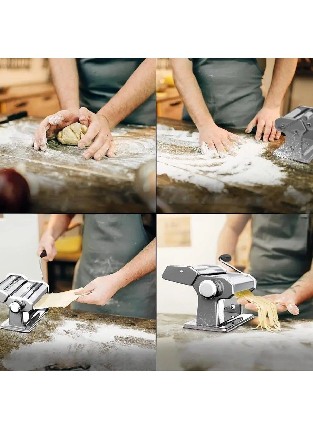 Ручна локшинорізка машинка тісторозкатка з розкаткою тіста для нарізки вермішелі 2 види локшини 21х21х14,5 см (480837-Prob) Unbranded (345559555)