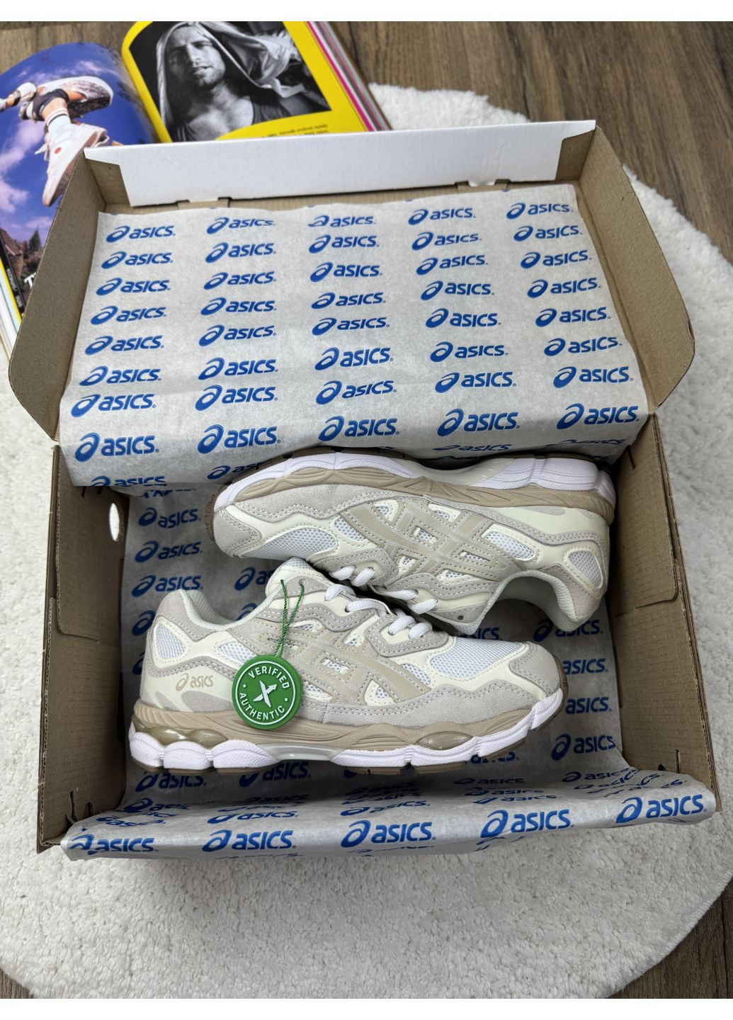 КРОССОВКИ ЖЕНСКИЕ ASICS GEL-NYC BEIGE АСИКС ГЕЛЬ НЮК No Brand бежевые демисезоны (367175022)