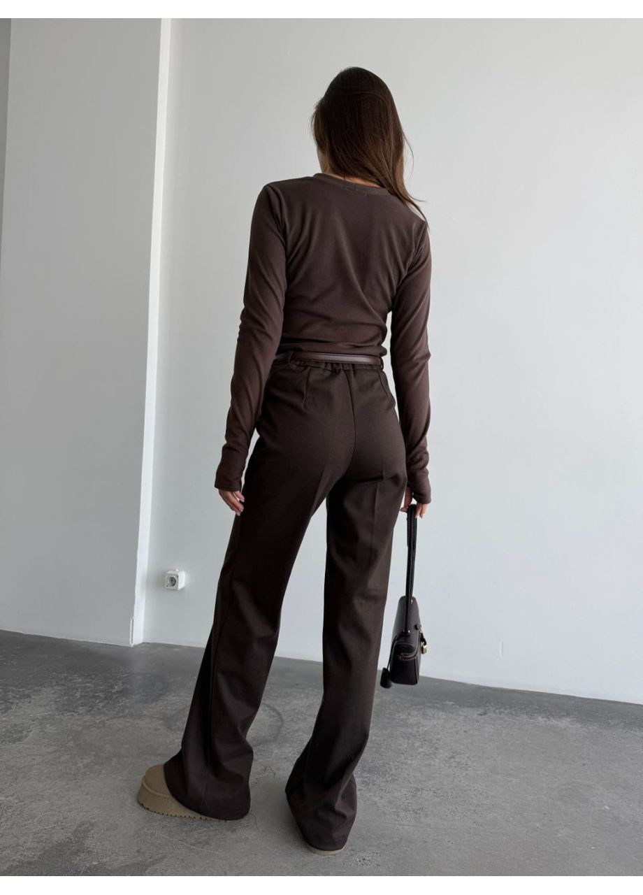 Штани брюки теплі класичні кльош,трикотаж шерсть Україна (367047215)