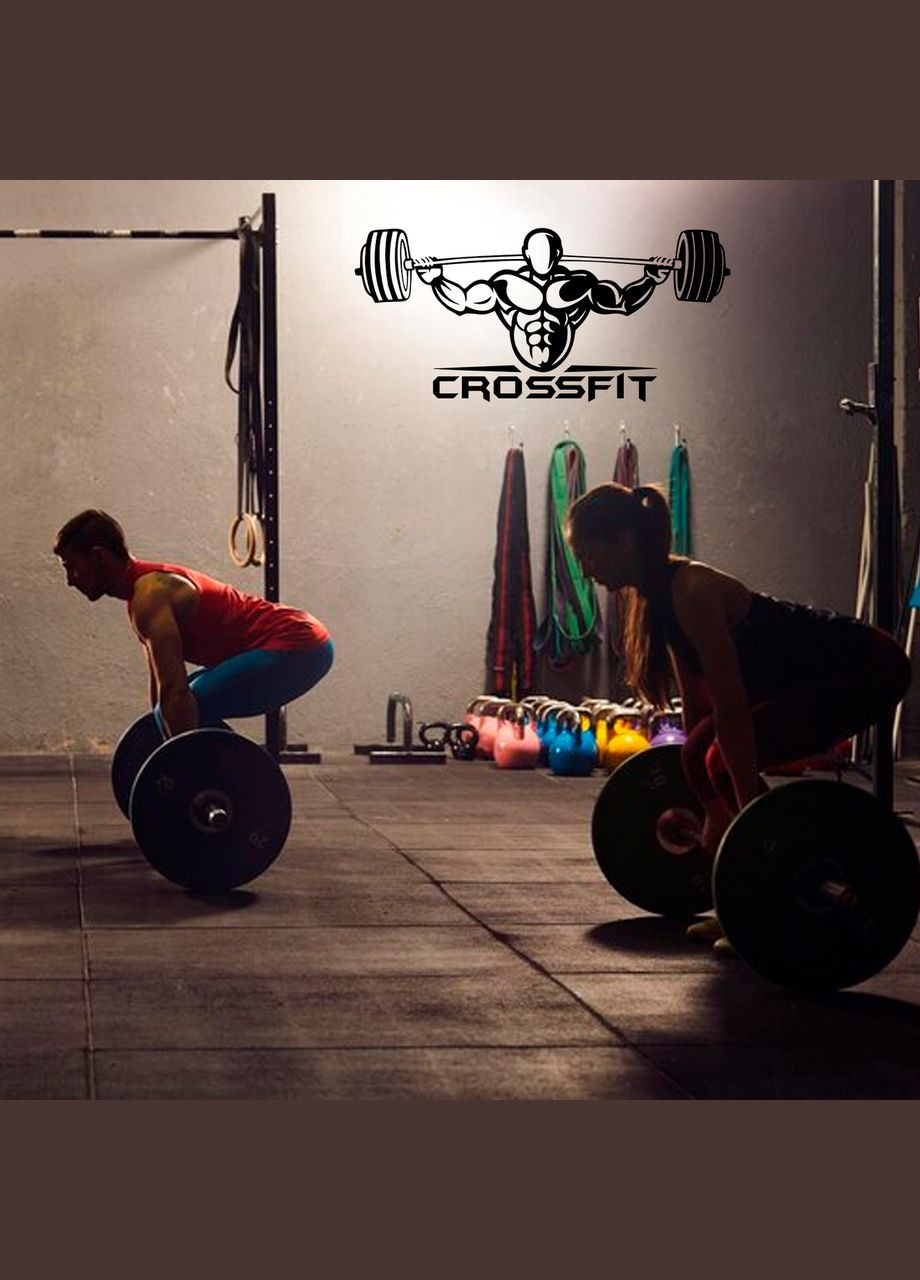 Вінілова інтер'єрна декор на стіну (шпалери, фарбу) про Спорт "Crossfit Штангіст Штанга" з Оракалу Кавун наклейка (316189524)