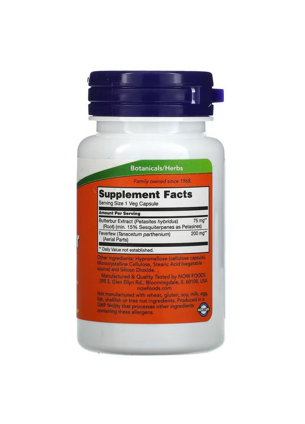 Натуральная добавка Butterbur, 60 вегакапсул Now (293415533)