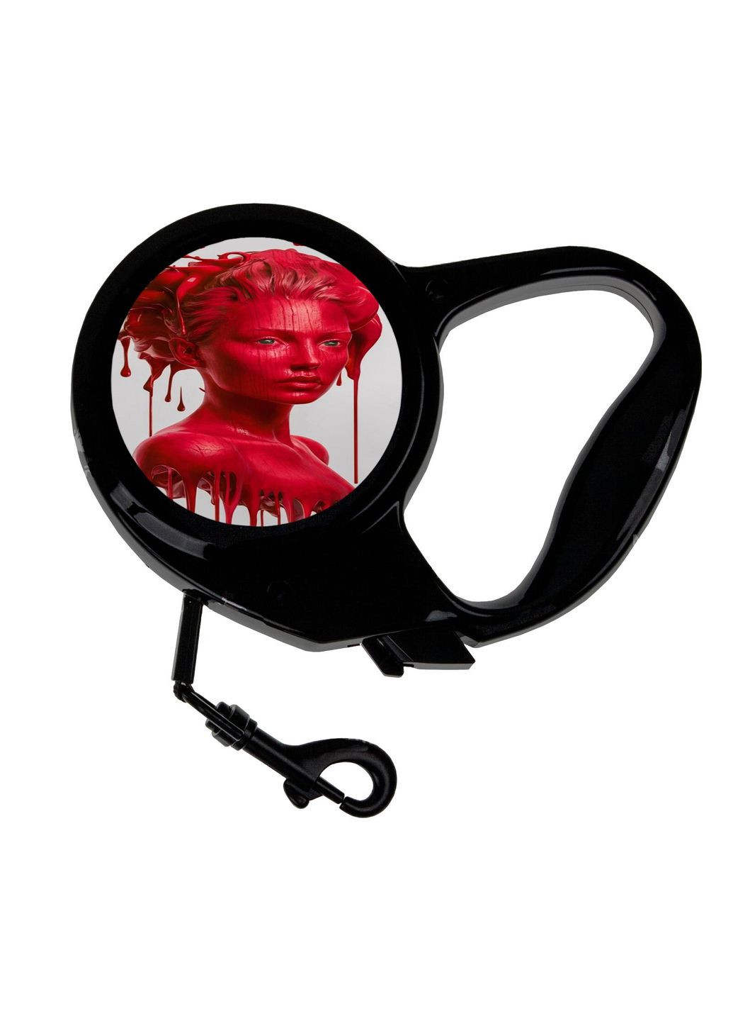 Повідець-рулетка для тварин із принтом червоний бюст 3 м чорний No Brand (309156921)